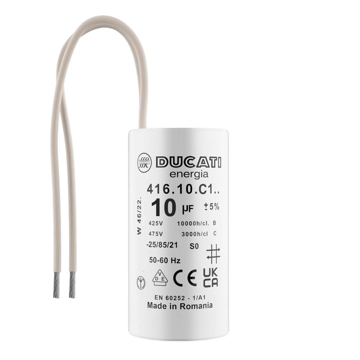 Condensateur 10µF 450V à Fils pour Moteur de Portail Électrique