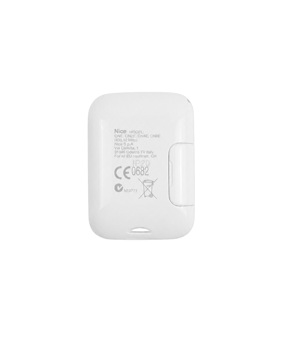 Dos Télécommande NICE ON2E 2 Boutons