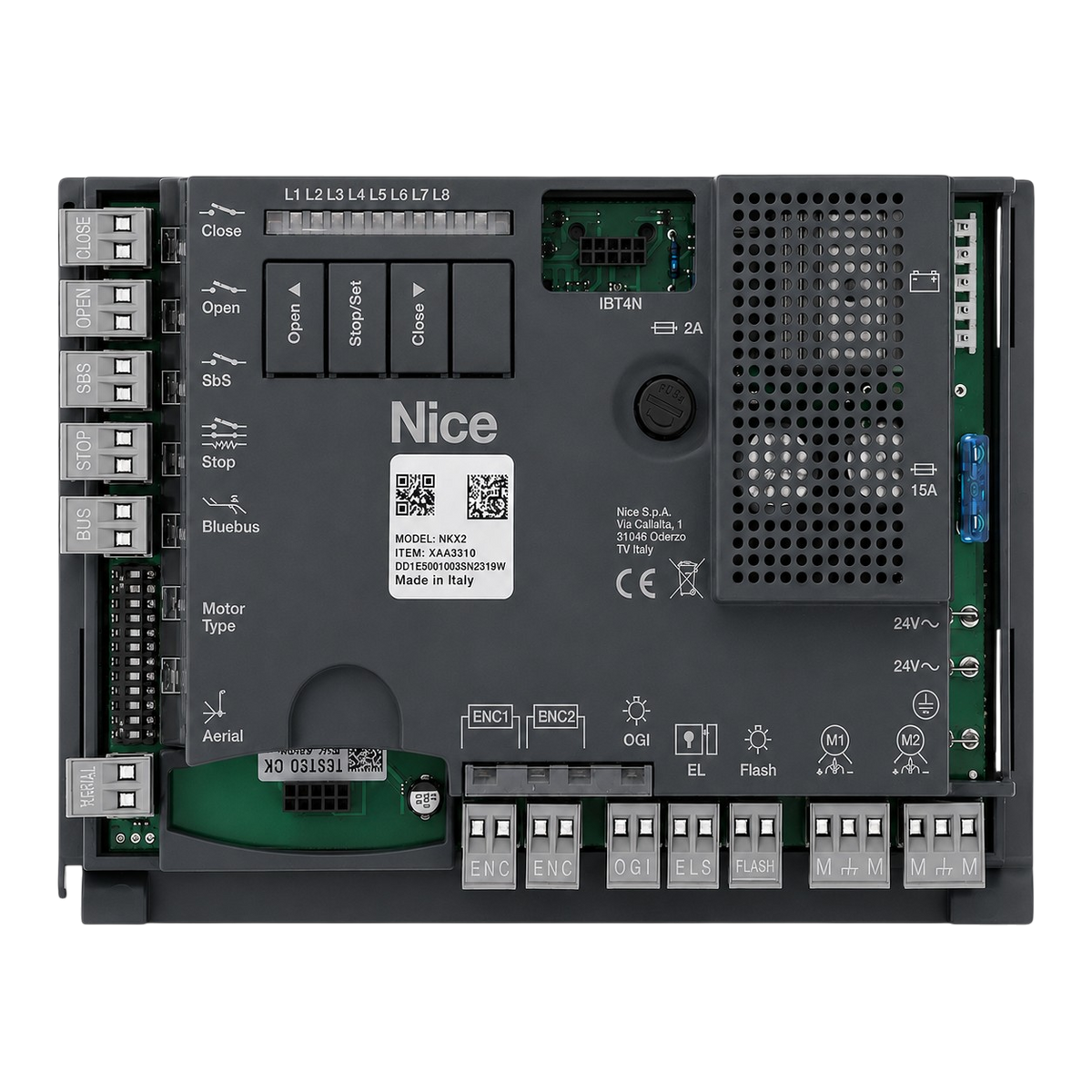 Carte Électronique Nice MCA1R10 pour Armoire MC824H Portail Battant