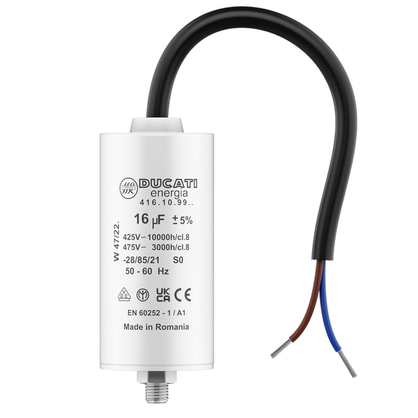 Condensateur 16µF 450V à Fils pour Moteur de Portail Électrique