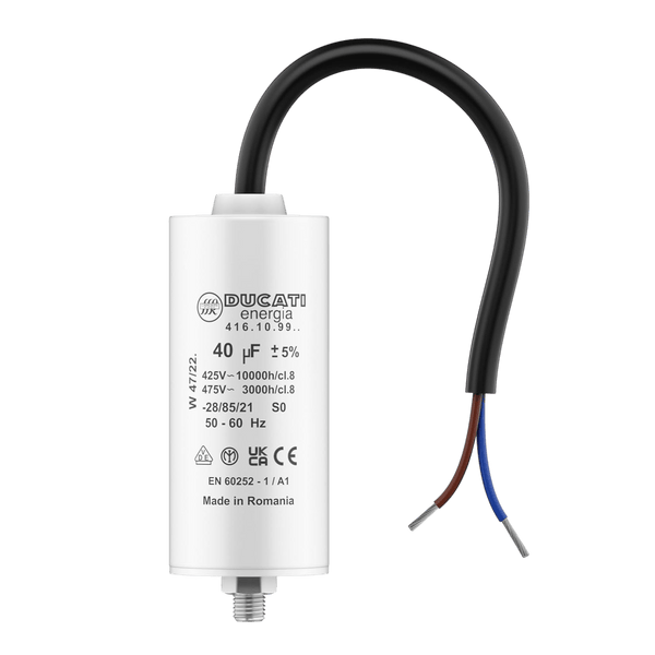 Condensateur 40µF 450V à fils pour moteur de portail électrique