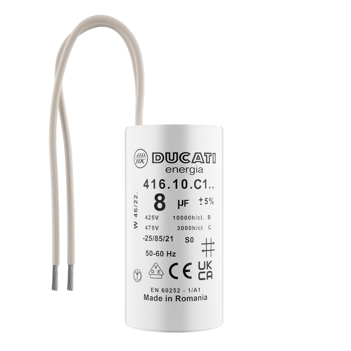 Condensateur 8µF 450V à Fils pour Moteur de Portail Électrique