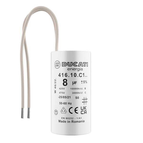 Condensateur 8µF 450V à Fils pour Moteur de Portail Électrique