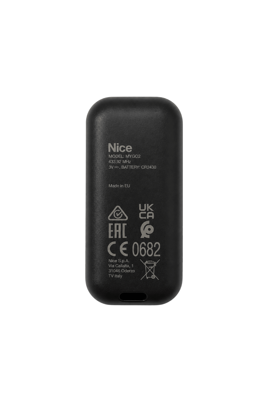 Dos Télécommande NICE MYGO2