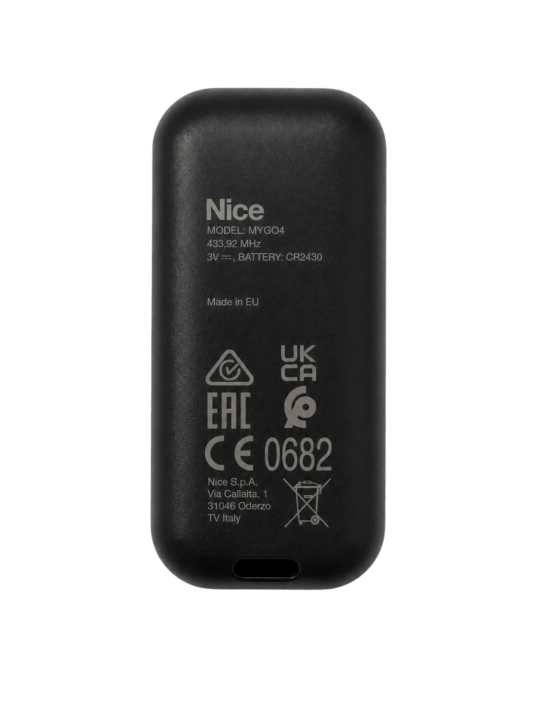 Dos Télécommande NICE MYGO4